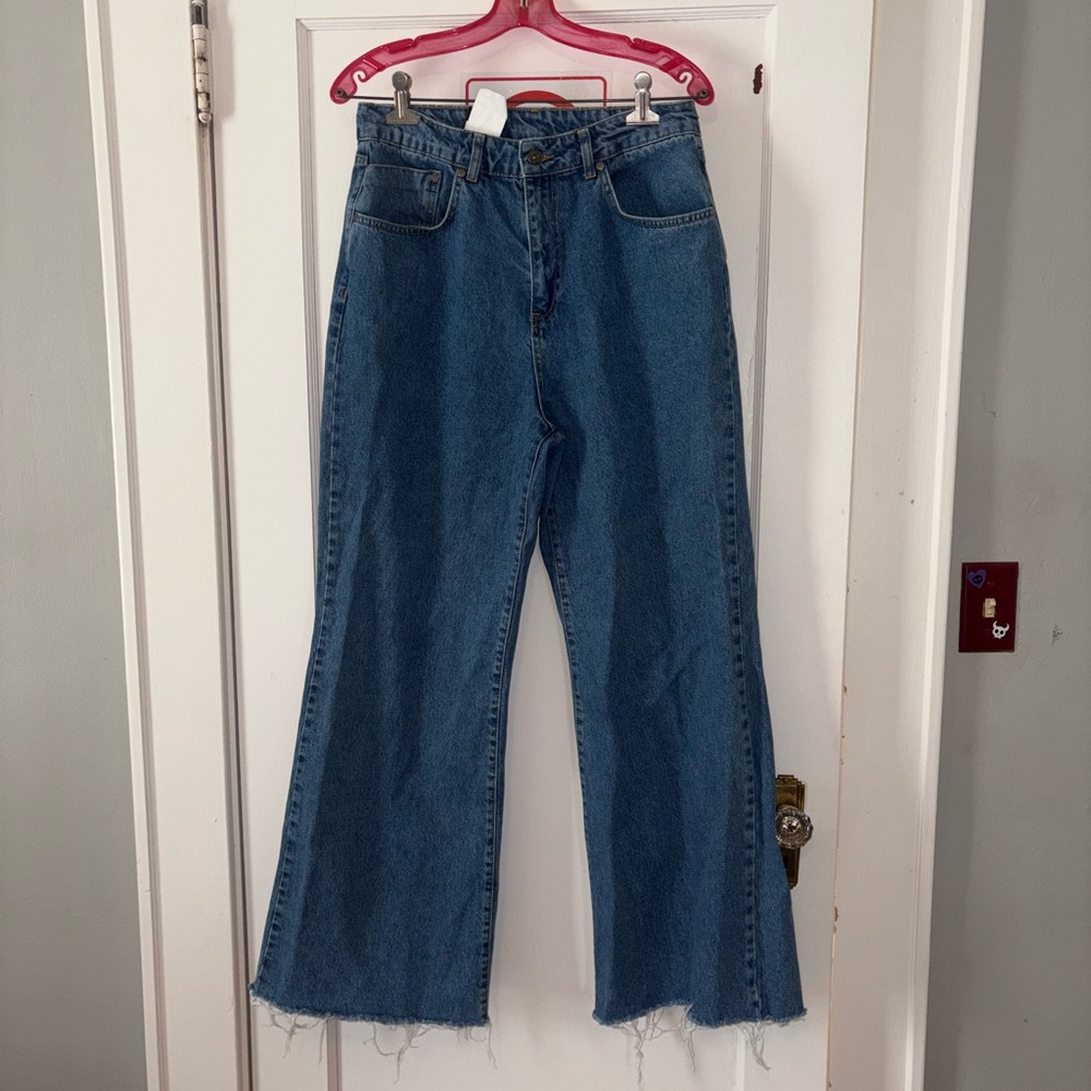 Ragged priest wide leg raw jeans size 32